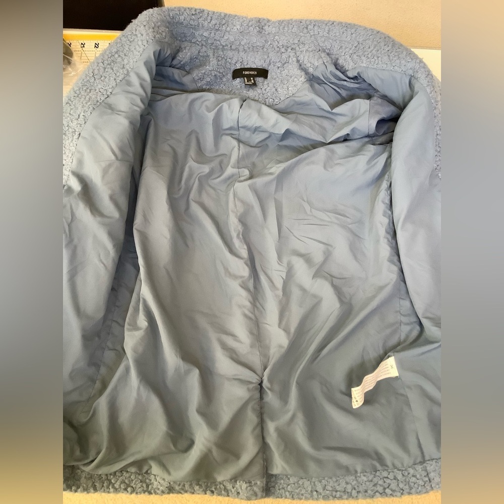 Forever 21 Light Blue Teddy Sherpa Coat - Women XS - Picture 11 of 11